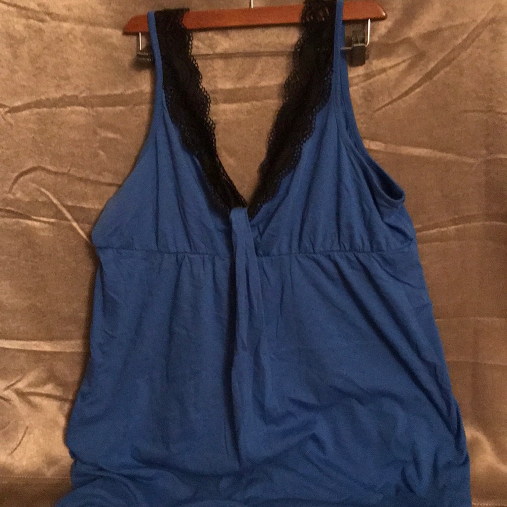 NWOT Pj top with lace detail